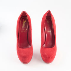 Saint Laurent Pumps Red Suede Size 38.5