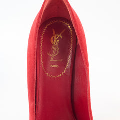 Saint Laurent Pumps Red Suede Size 38.5