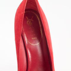 Saint Laurent Pumps Red Suede Size 38.5