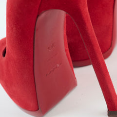 Saint Laurent Pumps Red Suede Size 38.5