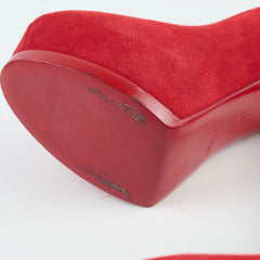 Saint Laurent Pumps Red Suede Size 38.5