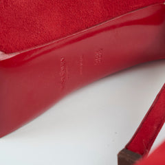Saint Laurent Pumps Red Suede Size 38.5