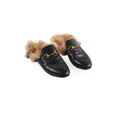 Gucci Princetown Slippers Black Leather/Fur 39