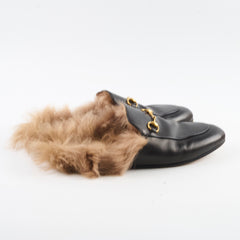 Gucci Princetown Slippers Black Leather/Fur 39