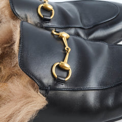 Gucci Princetown Slippers Black Leather/Fur 39