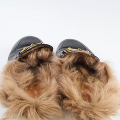 Gucci Princetown Slippers Black Leather/Fur 39