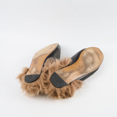 Gucci Princetown Slippers Black Leather/Fur 39