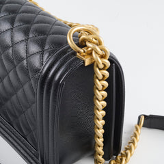 Chanel Caviar Old Medium Bag Black Series 28