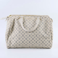 Louis Vuitton Speedy 30 Mini Lin Fabric Bag Cream