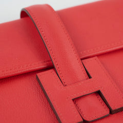 Hermes Jige Elan Clutch Evercolor Red - A Stamp