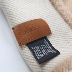 Hermes H Drapeau Throw Blanket Beige
