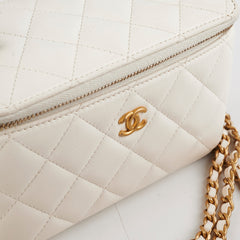 Chanel Vanity Pearl Crush White Lambskin