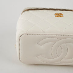 Chanel Vanity Pearl Crush White Lambskin