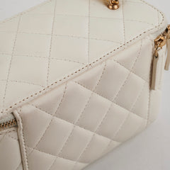 Chanel Vanity Pearl Crush White Lambskin