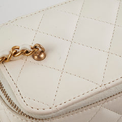 Chanel Vanity Pearl Crush White Lambskin