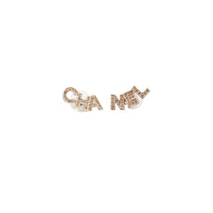 Chanel Logo Cha-Nel Crsytal Earrings Costume Jewellery