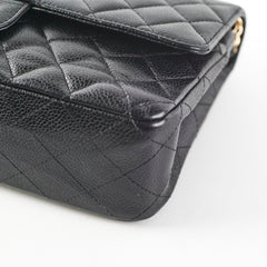 Chanel Medium/Large Caviar Classic Double Flap Black HOLD BC
