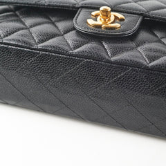 Chanel Medium/Large Caviar Classic Double Flap Black HOLD BC
