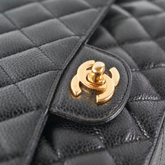 Chanel Medium/Large Caviar Classic Double Flap Black HOLD BC