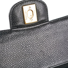Chanel Medium/Large Caviar Classic Double Flap Black HOLD BC
