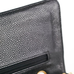 Chanel Medium/Large Caviar Classic Double Flap Black HOLD BC