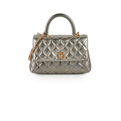 Chanel Small Coco Handle Metallic Silver 28 Series