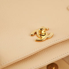 Chanel Caviar Cerf Tote Large Beige