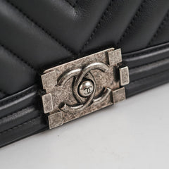 Chanel Boy Old Medium Black Chevron