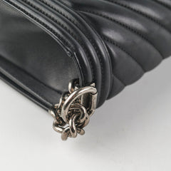 Chanel Boy Old Medium Black Chevron