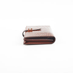 Hermes Bearn Croc Wallet Brown - Stamp X