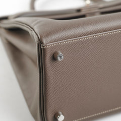 Hermes Kelly 35 Etoupe - P Square Stamp