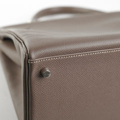 Hermes Kelly 35 Etoupe - P Square Stamp