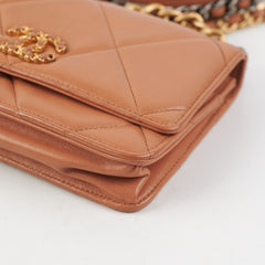 Chanel 19 Wallet on Chain WOC Lambskin Caramel