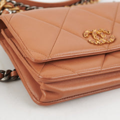 Chanel 19 Wallet on Chain WOC Lambskin Caramel