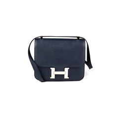 Hermes 24 Constance Epsom Blue Indigo  Stamp X