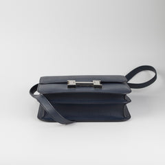Hermes 24 Constance Epsom Blue Indigo  Stamp X