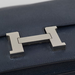 Hermes 24 Constance Epsom Blue Indigo  Stamp X