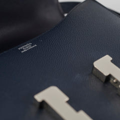 Hermes 24 Constance Epsom Blue Indigo  Stamp X