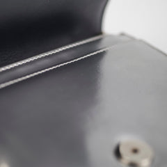 Christian Dior Small Micro Cannage Wallet On Chain Metallic Silver