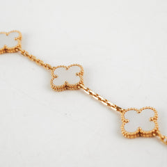 Van Cleef and Arpels Mother of Pearl MOP 5 Motif Bracelet