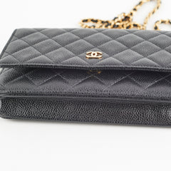 Chanel Caviar Wallet On Chain Black