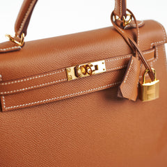 Hermes Kelly 25 Epsom Gold - Z Stamp