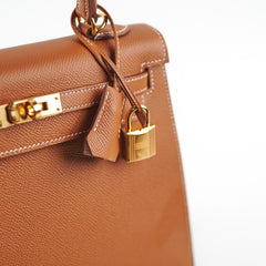 Hermes Kelly 25 Epsom Gold - Z Stamp