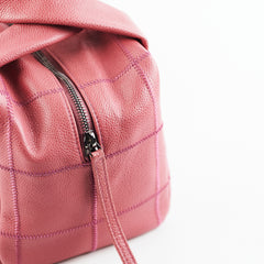 Chanel Caviar Square Stitch Bowler Bag Pink