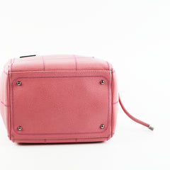 Chanel Caviar Square Stitch Bowler Bag Pink