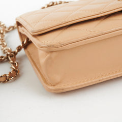 Chanel Lambskin Beige Wallet On Chain WOC