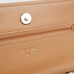 Chanel Lambskin Beige Wallet On Chain WOC
