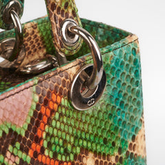 Christian Dior Medium Lady Dior Green Python