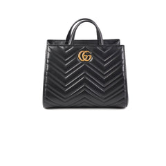 Gucci GG Marmont Matelasse Top Handle Bag Black