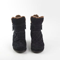 Chanel Suede Black Boots Size 35.5